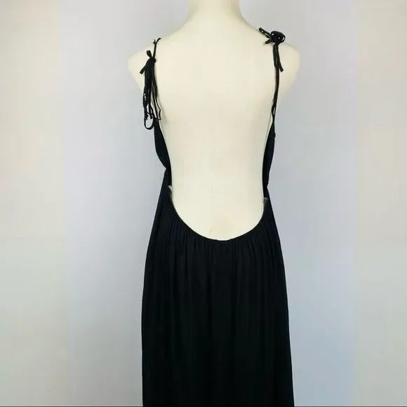 NEW FAVLUX Black Halter Strap Maxi Dress Open Back - Picture 7 of 11